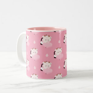Caneca De Café Em Dois Tons Vaca Cansada Fofa