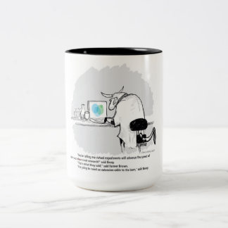 Caneca De Café Em Dois Tons Vaca Científica Salva a Humanidade