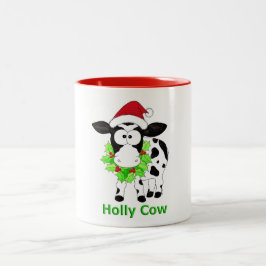 Caneca De Café Em Dois Tons Vaca de Natal Bonita