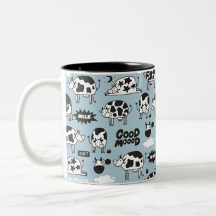 Caneca De Café Em Dois Tons Vaca e leite