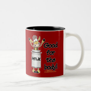 Caneca De Café Em Dois Tons Vaca no Leite