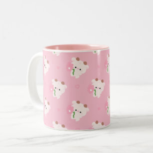 Caneca De Café Em Dois Tons Vaca Romântica Fofa