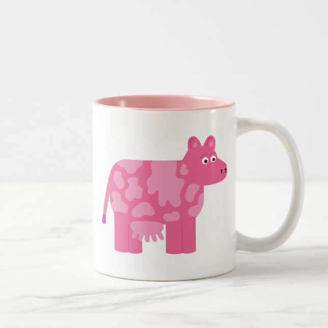 Caneca De Café Em Dois Tons Vaca Rosa (Direita)