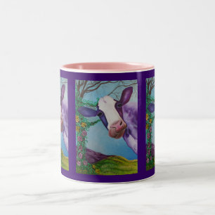 Caneca De Café Em Dois Tons Vaca roxa