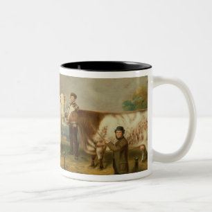 Caneca De Café Em Dois Tons Vacas com um pastor