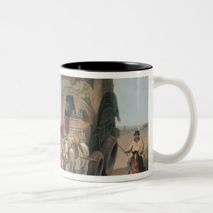 Caneca De Café Em Dois Tons Vagão do palco, gravado por J. Baily