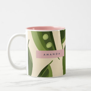 Caneca De Café Em Dois Tons Vagem Verde Divertida e Caprichosa Personalizada