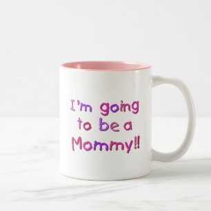 Caneca De Café Em Dois Tons Vai ser uma Mamãe - Rosa e Roxo
