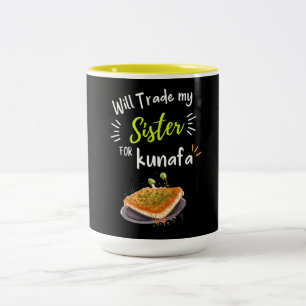 Caneca De Café Em Dois Tons Vai trocar minha irmã por Kunafa Engraçado Meme