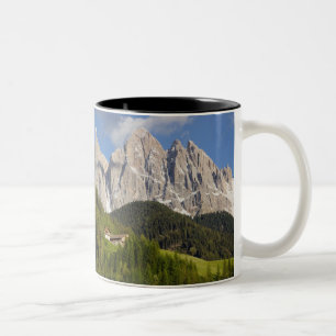 Caneca De Café Em Dois Tons Vale de Funes, Villnosstal, Dolomites, Itália