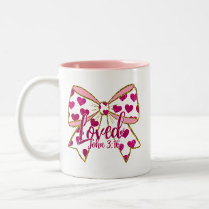 Caneca De Café Em Dois Tons Valentine Coquette Cristã
