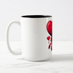Caneca De Café Em Dois Tons Valentine do Macaco Apaixonado