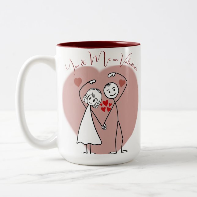 Caneca De Café Em Dois Tons Valentine Gift (Esquerda)