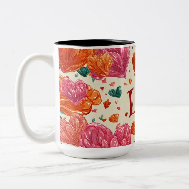 Caneca De Café Em Dois Tons Valentine’s Day Mug | Romantic, Cute &Heartwarming (Esquerda)