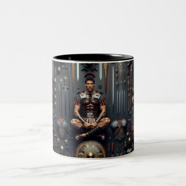 Caneca De Café Em Dois Tons Valor do Gladiador Romano (Centro)