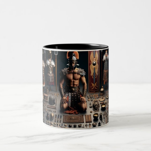 Caneca De Café Em Dois Tons Valor do Gladiador Romano (Centro)