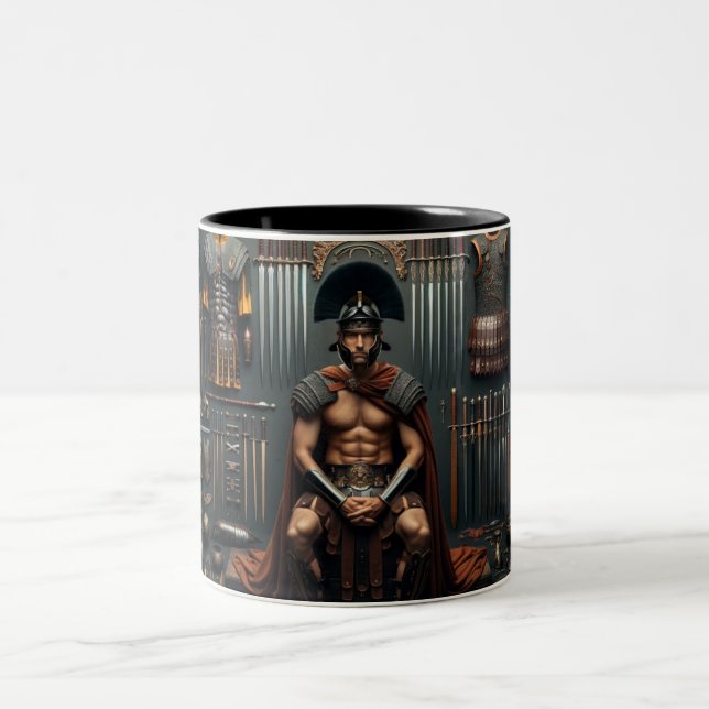 Caneca De Café Em Dois Tons Valor do Gladiador Romano (Centro)