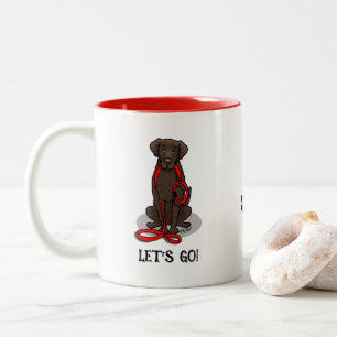 Caneca De Café Em Dois Tons Vamos! Cachorro Retriever de Cabelo Ondulado (fíga
