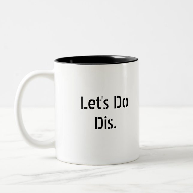 Caneca De Café Em Dois Tons Vamos Do Dis slogan mug (Esquerda)