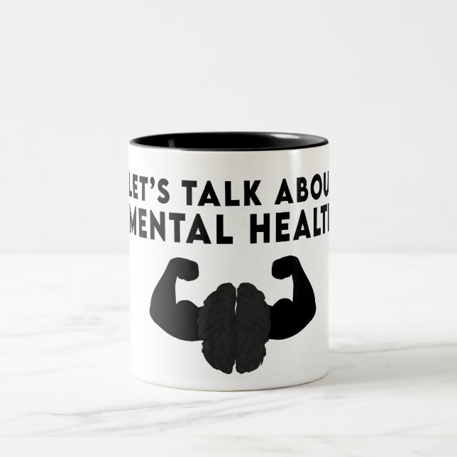 Caneca De Café Em Dois Tons Vamos fala sobre saúde mental (Centro)