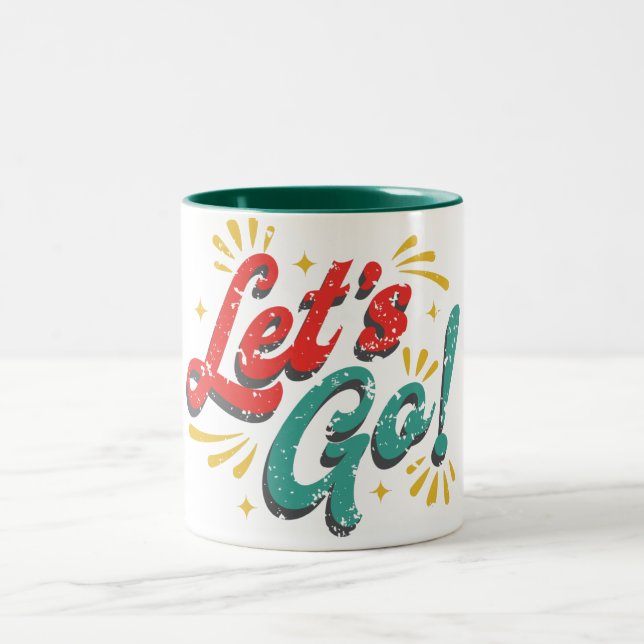 Caneca De Café Em Dois Tons Vamos Go Mug (Centro)
