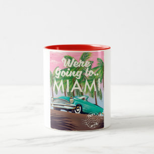 Caneca De Café Em Dois Tons Vamos para Miami