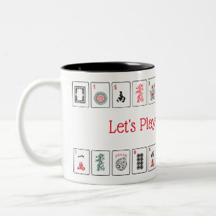 Caneca De Café Em Dois Tons Vamos Play Mah Jongg Mug