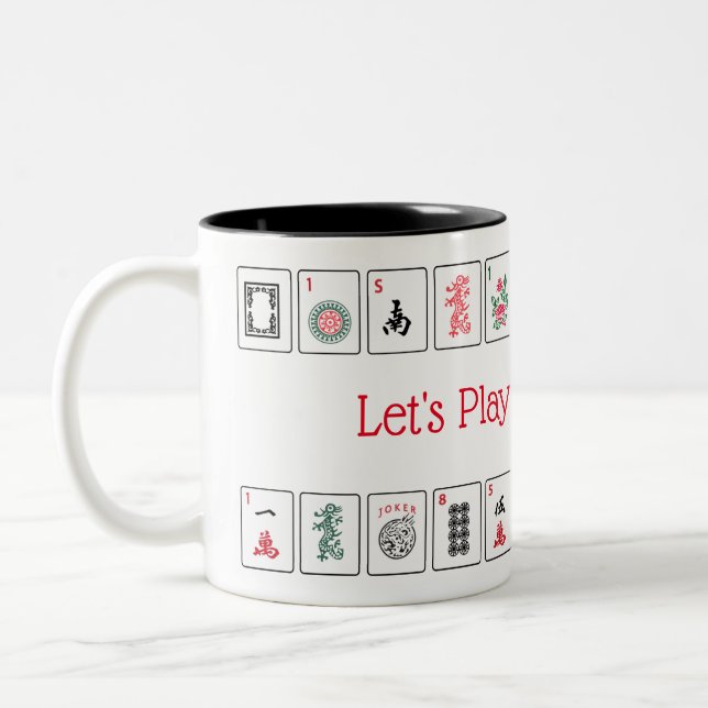 Caneca De Café Em Dois Tons Vamos Play Mah Jongg Mug (Esquerda)