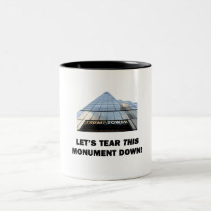 Caneca De Café Em Dois Tons Vamos Rasgar Este Monumento Para Baixo