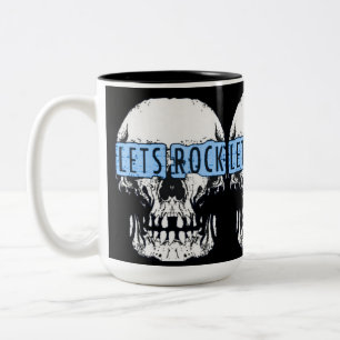 Caneca De Café Em Dois Tons Vamos Rock Skull