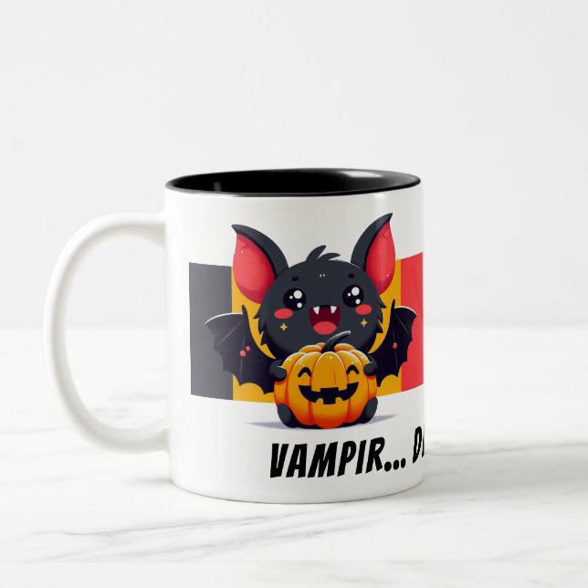 Caneca De Café Em Dois Tons vampiro... em Transilvania - Diáspora Mug Romena (Esquerda)