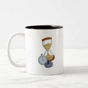 Caneca De Café Em Dois Tons Vampula, relógio de sol e relógio de bolso