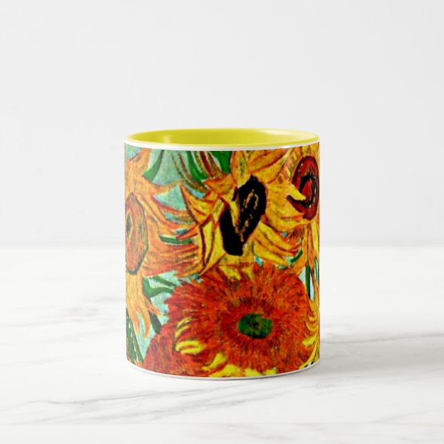 Caneca De Café Em Dois Tons Van Gogh - Girassóis 12 (Centro)