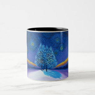 Caneca De Café Em Dois Tons Van Gogh Style Natal