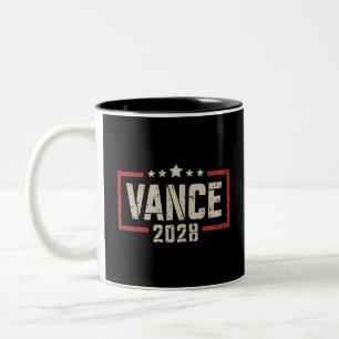 Caneca De Café Em Dois Tons Vance 2028 Presidente da campanha eleitoral