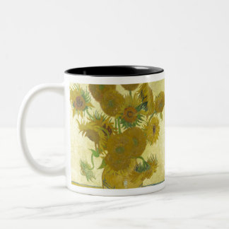 Caneca De Café Em Dois Tons Vase com doze girassóis por Vincent van Gogh