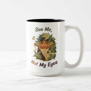 Caneca De Café Em Dois Tons Vê-Me, Não Os Meus Olhos - Consciência Cega