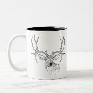 Caneca De Café Em Dois Tons veado,caça aos veados,veado-mula,veado-bebê,caud