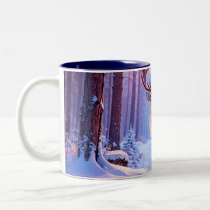 Caneca De Café Em Dois Tons Veer To Papai noel Heart - Reindeer