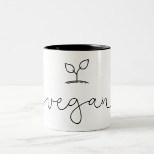 Caneca De Café Em Dois Tons Vegan Minimalística