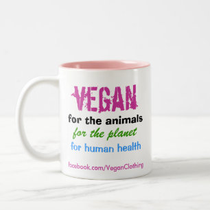 Caneca De Café Em Dois Tons Vegan para os animais