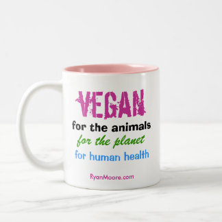 Caneca De Café Em Dois Tons Vegan para os animais Uma caneca de café de dois t