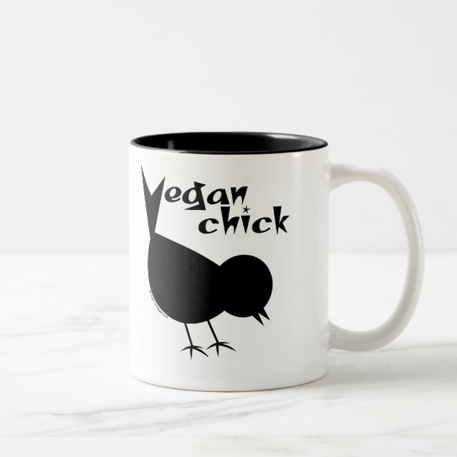Caneca De Café Em Dois Tons Vegan Pintinho Mug (Direita)