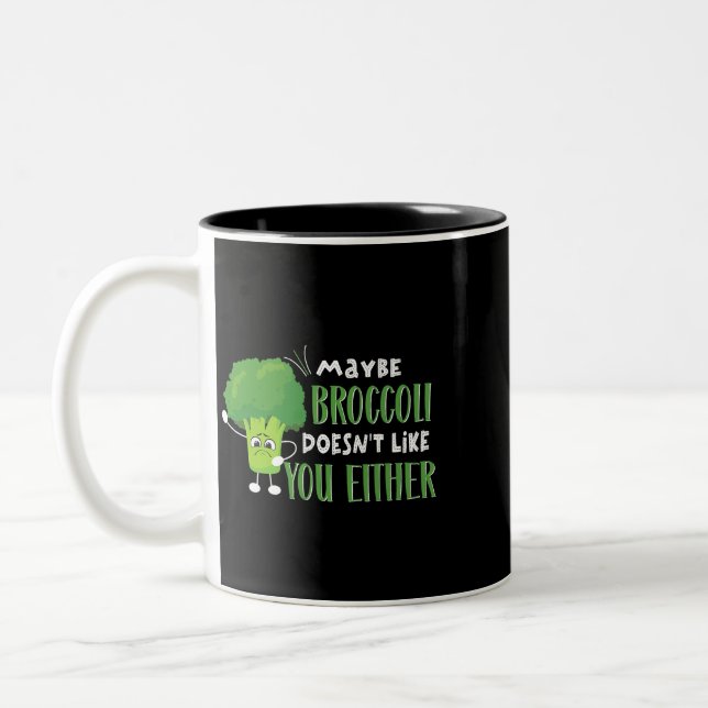 Caneca De Café Em Dois Tons Vegan Vegetariano Talvez Broccoli Não Goste De Voc (Esquerda)