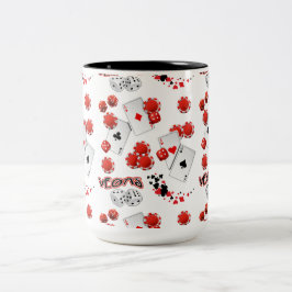 Caneca De Café Em Dois Tons Vegas Dice and Chips 15 oz - Mug de dois tons