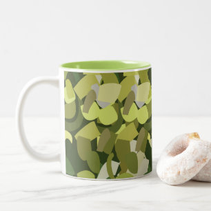 Caneca De Café Em Dois Tons Vegetais Verdes