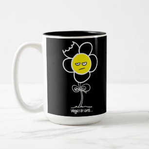 Caneca De Café Em Dois Tons Vegetarianos.