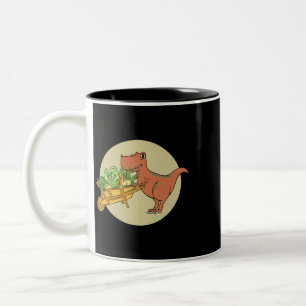 Caneca De Café Em Dois Tons Veggiesaurus Orud Vegan Vegetarian Dinosaur Lover
