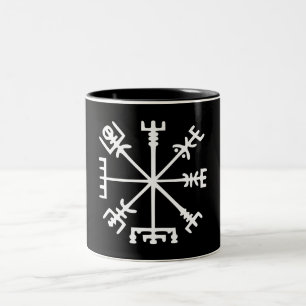 Caneca De Café Em Dois Tons Vegvísir (compasso de Viking)