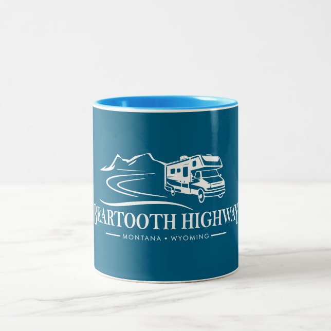 Caneca De Café Em Dois Tons Veículo Recreacional de Estrada Beartooth (Centro)